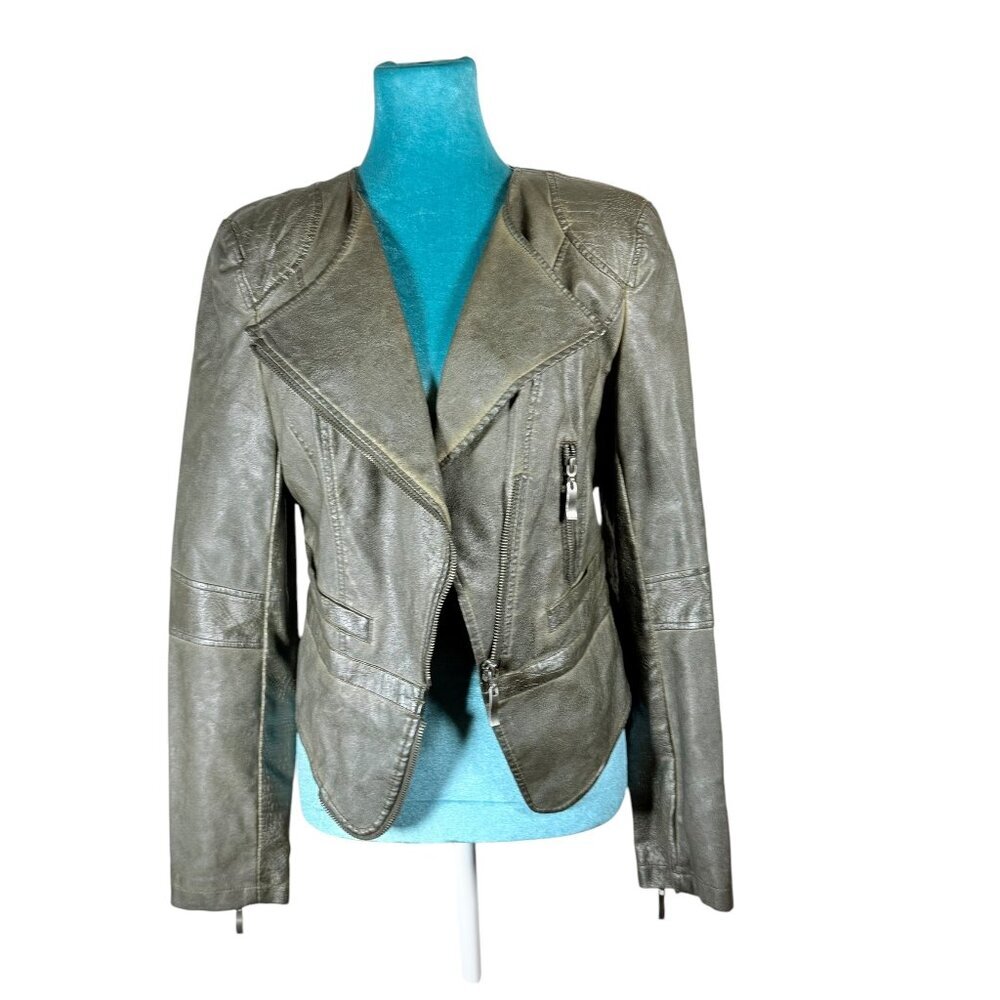 Women's Leather Jacket in Gray
